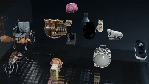 High poly objects floating