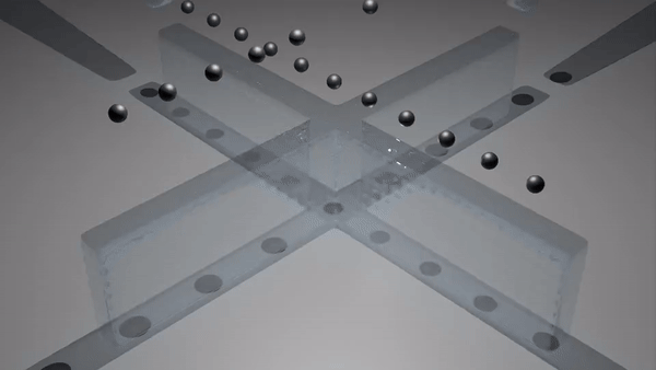wave interference with floating objects