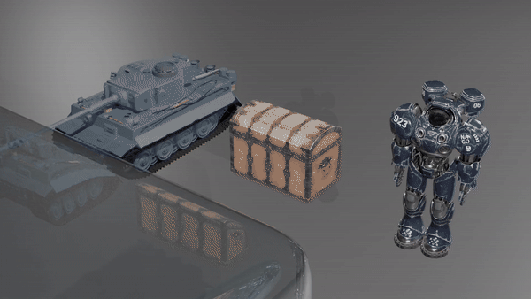 High poly object floating