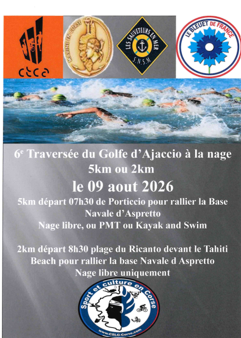 6eme TRAVERSEE DU GOLFE D AJACCIO A LA NAGE