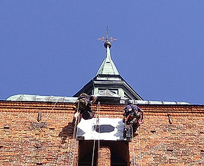 Höhenarbeiten am Kirchturm