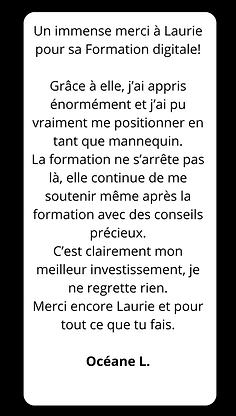 Avis client devenir Mannequin Oceane L
