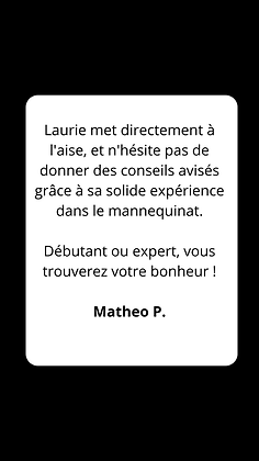 Avis client devenir Mannequin Matheo P