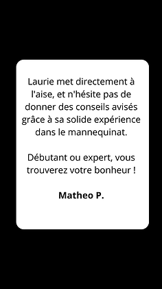 Avis client devenir Mannequin Mathéo P