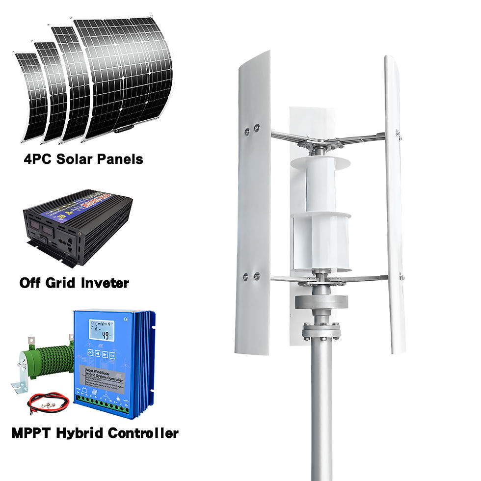 Thumbnail: 3000W Vertical Wind Turbine 12V/24V/48V Low Noise Free MPPT Controller Duty-Free