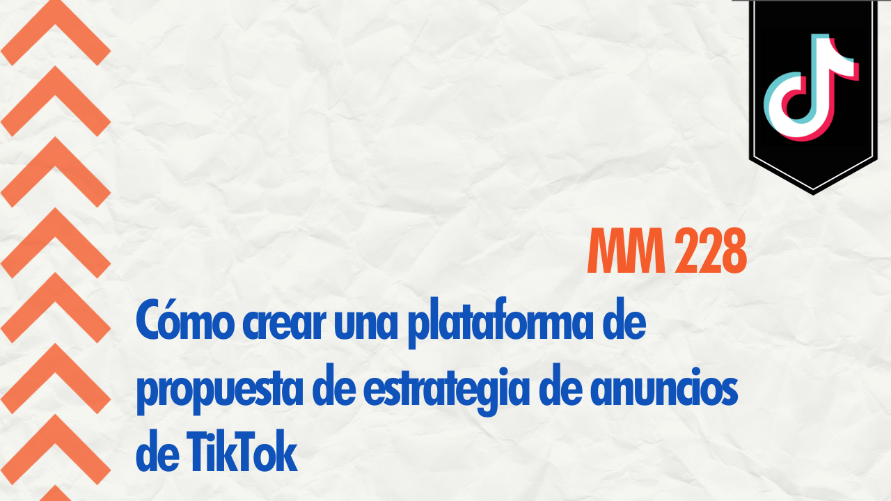 Crea una plataforma de propuesta de estrategia de anuncios de TikTok - MM 228