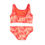 Thumbnail: vestido de baño bikini en lycra color salmon ilustrado con mandarinas fresas y gelatinas vista posterior 