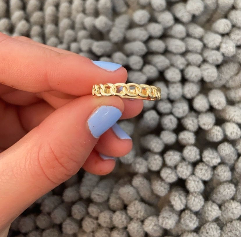 GOLD FILLED ADJUSTABLE SKINNY CURB CHAIN RING