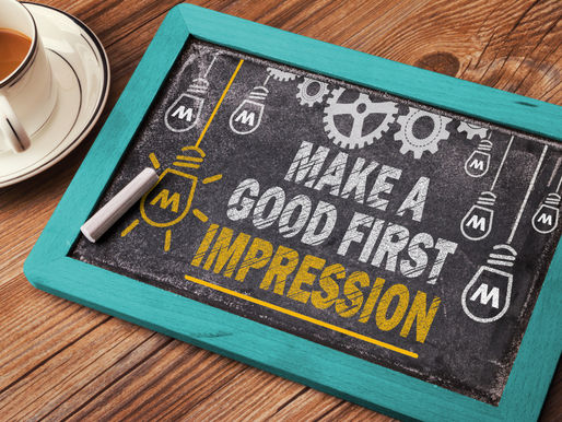 A sign with the words "Make a good first impression"