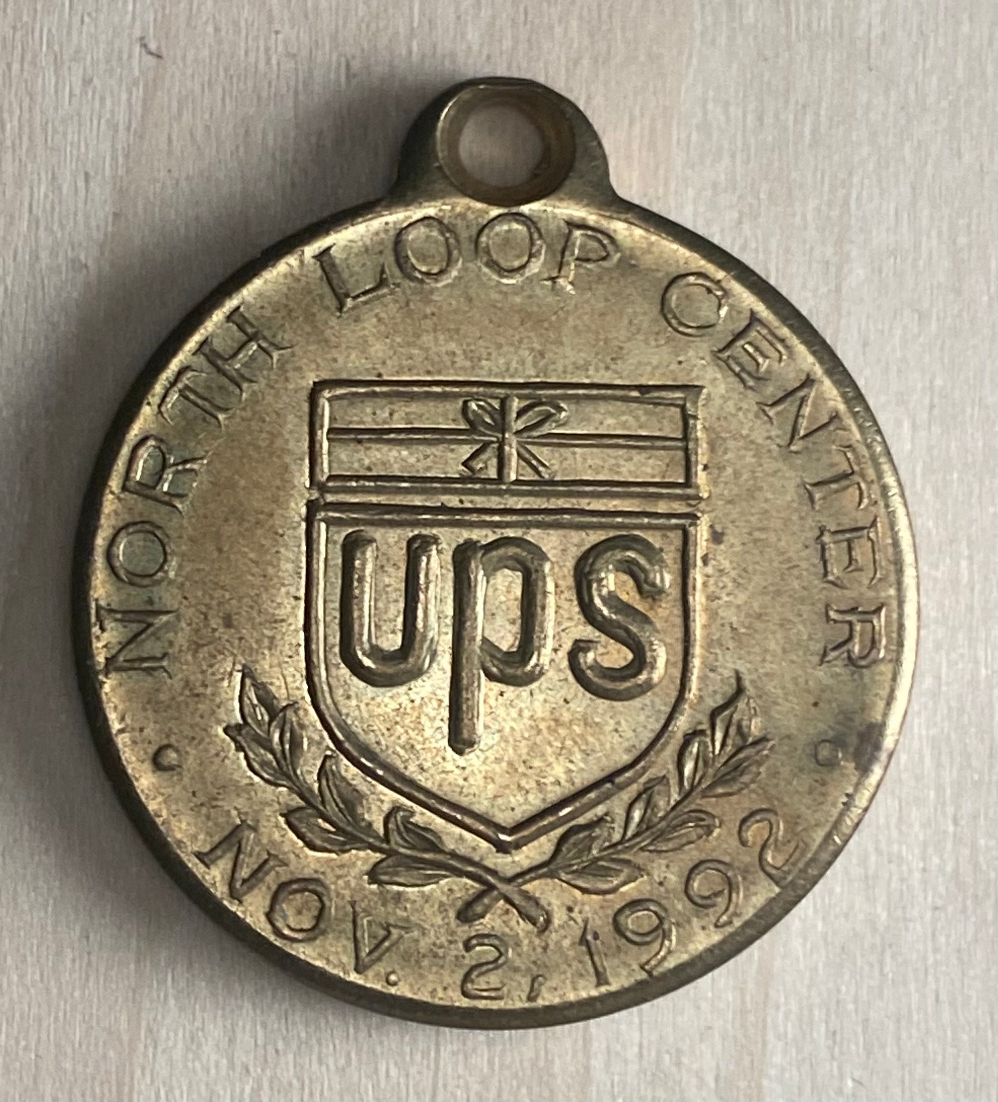 1992 UPS commissioned medal - brass