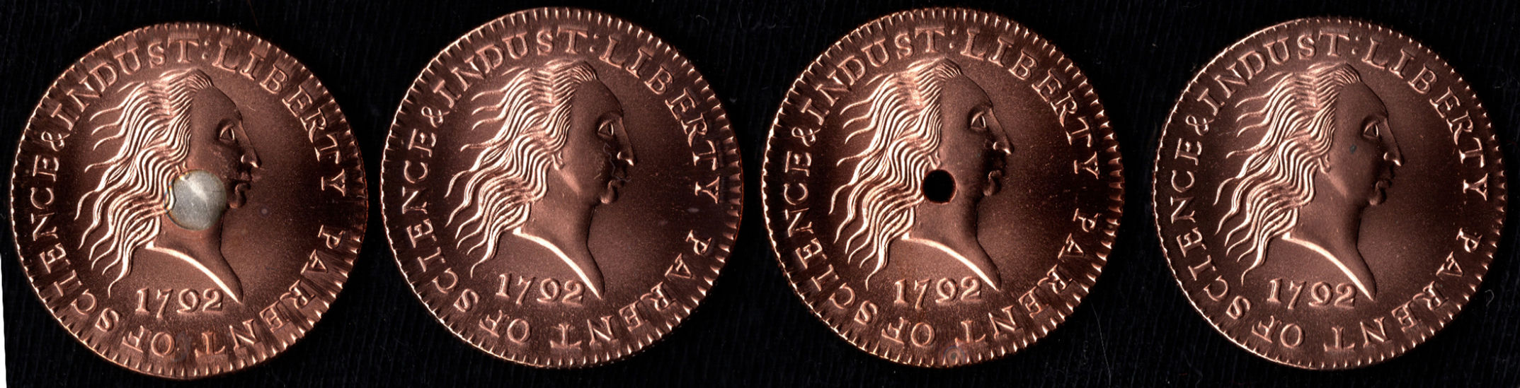 (4)Four Piece set 1792 Expanded Cent Patterns 011/100
