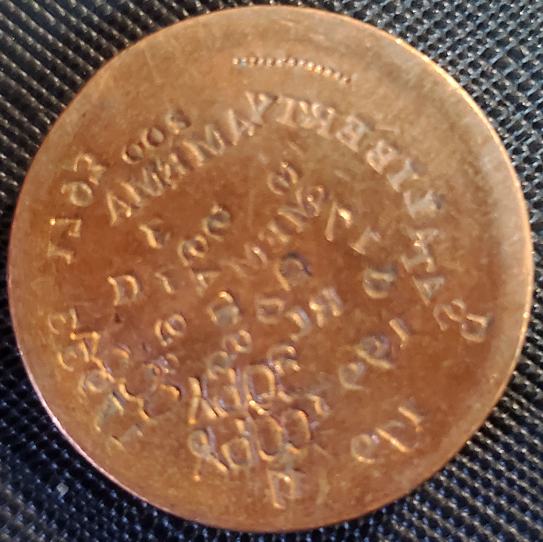 1793 half cent punch test blank