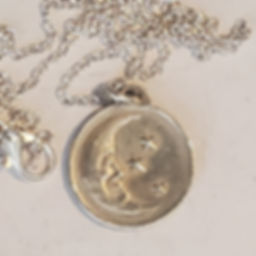 3/4" Sterling Silver Man on the Moon/Pentacle Pendant