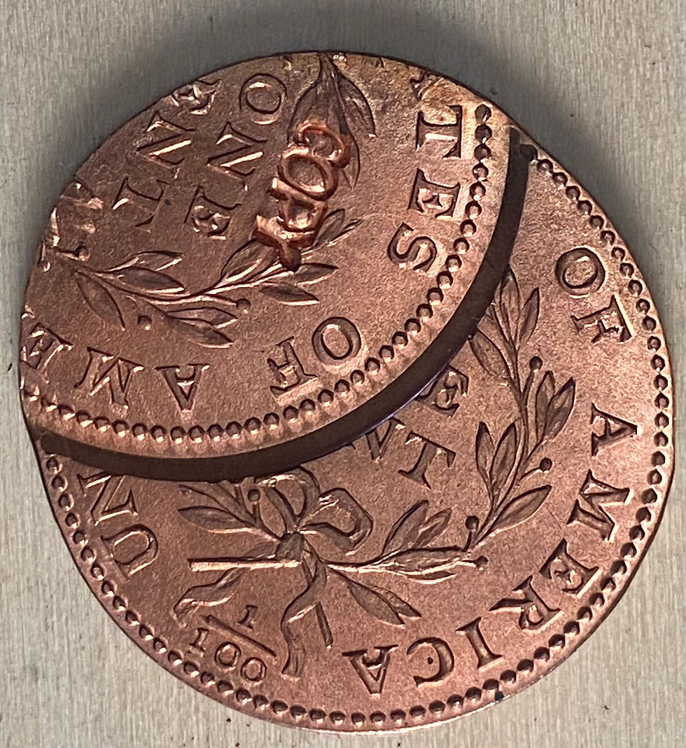 Thumbnail: 1793 Double Struck Off-center Liberty Cap Large Cent