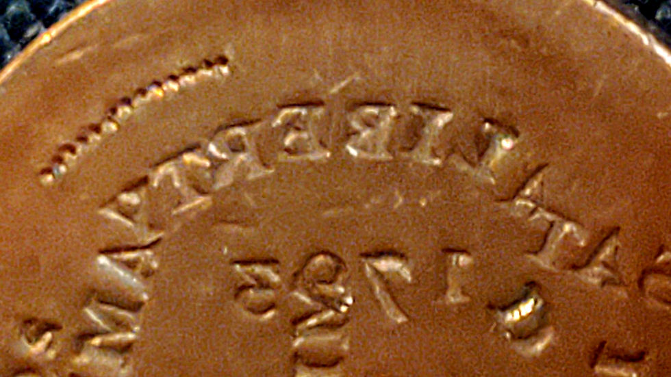 Thumbnail: 1793 half cent punch test blank