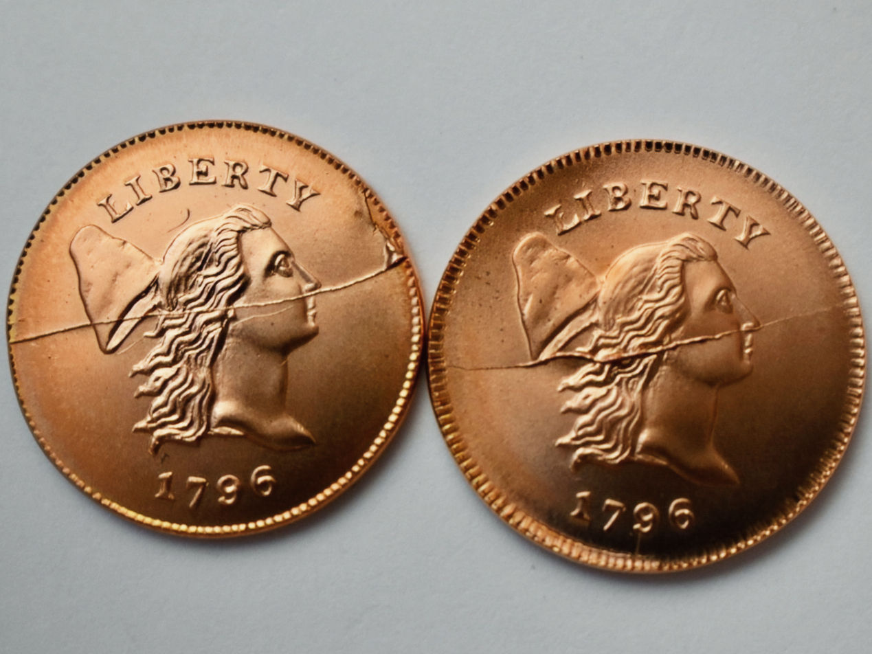 Type 1&2 1796 Cracked Die Half cent set