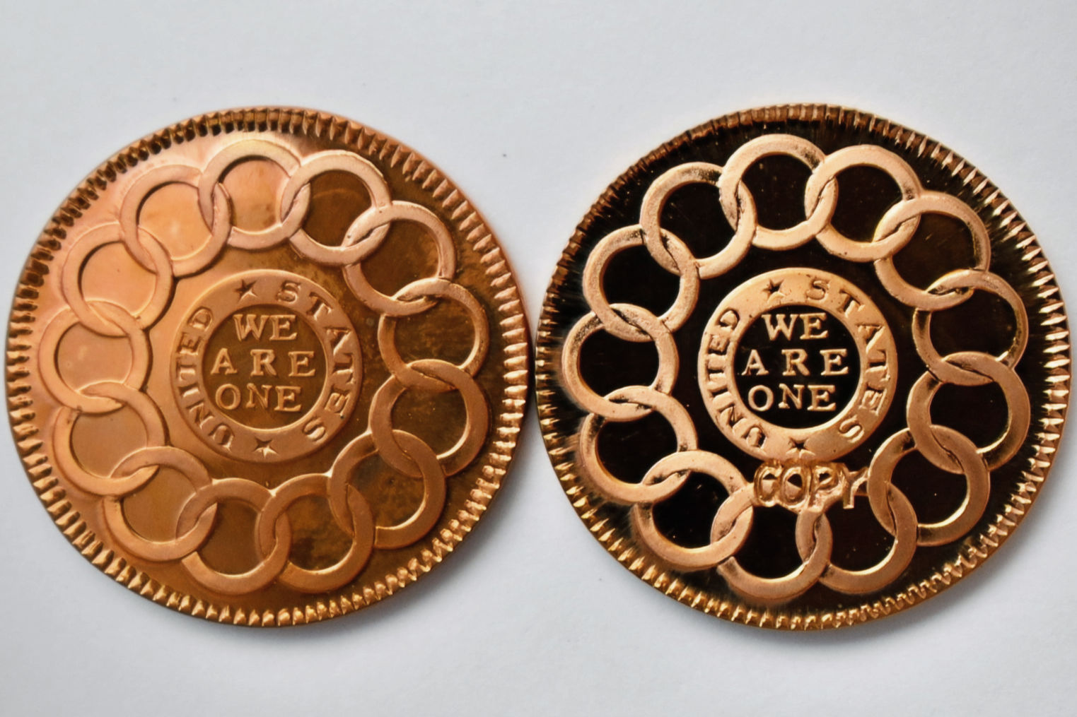 Proof Fugio set obv & rev Copy Stamp