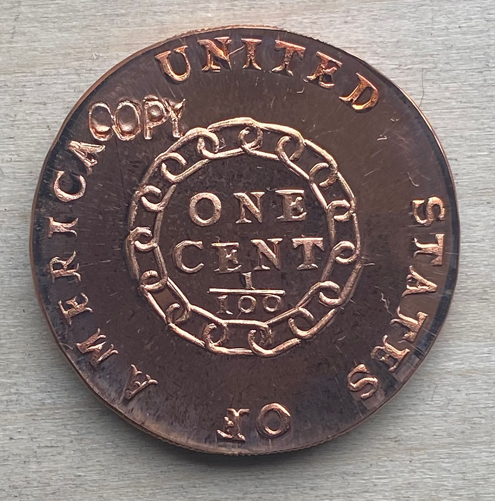 Thumbnail: 1793 reverse proof Coin World Chain Cent