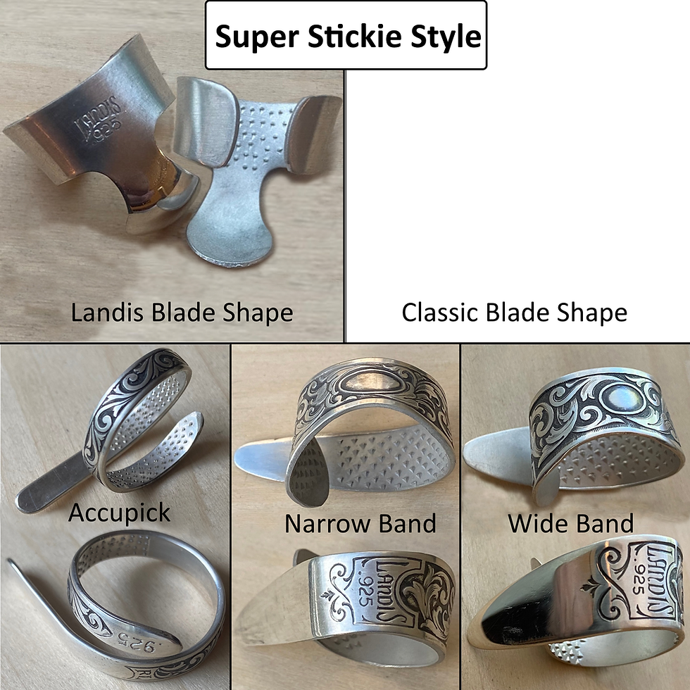 Thumbnail: Three Piece Sets - Sterling Silver Finger Picks