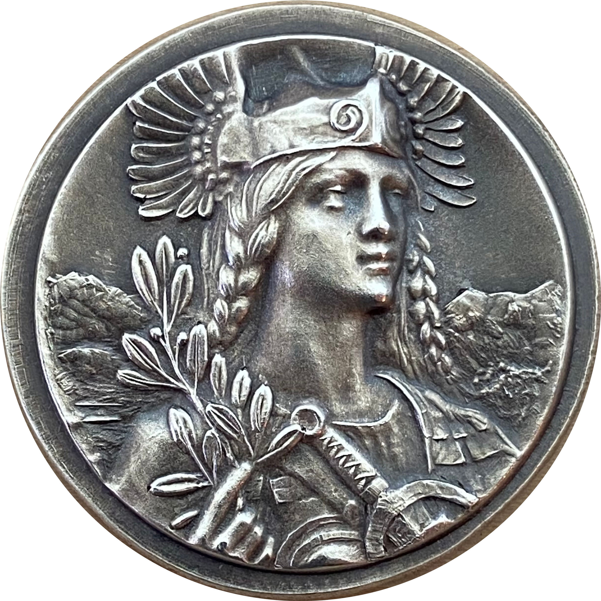 Victory War Goddess Silver Art Medal