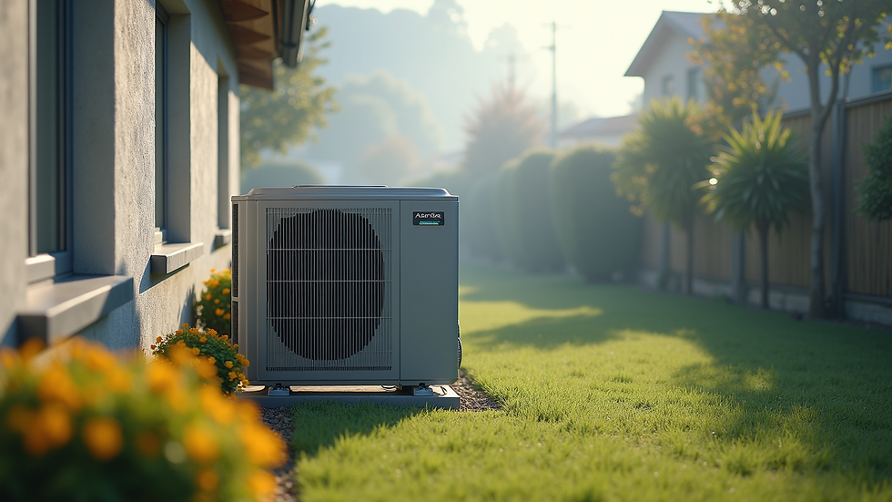 Eye-level view of outdoor HVAC unit with clear surroundings