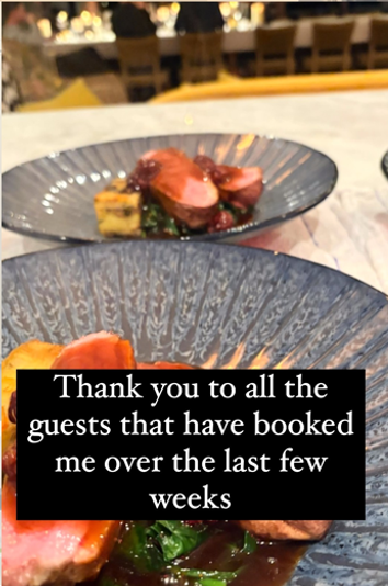 Appreciative message to guests