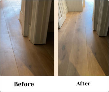 Worn wooden flooring before expert wooden floor repair service in London