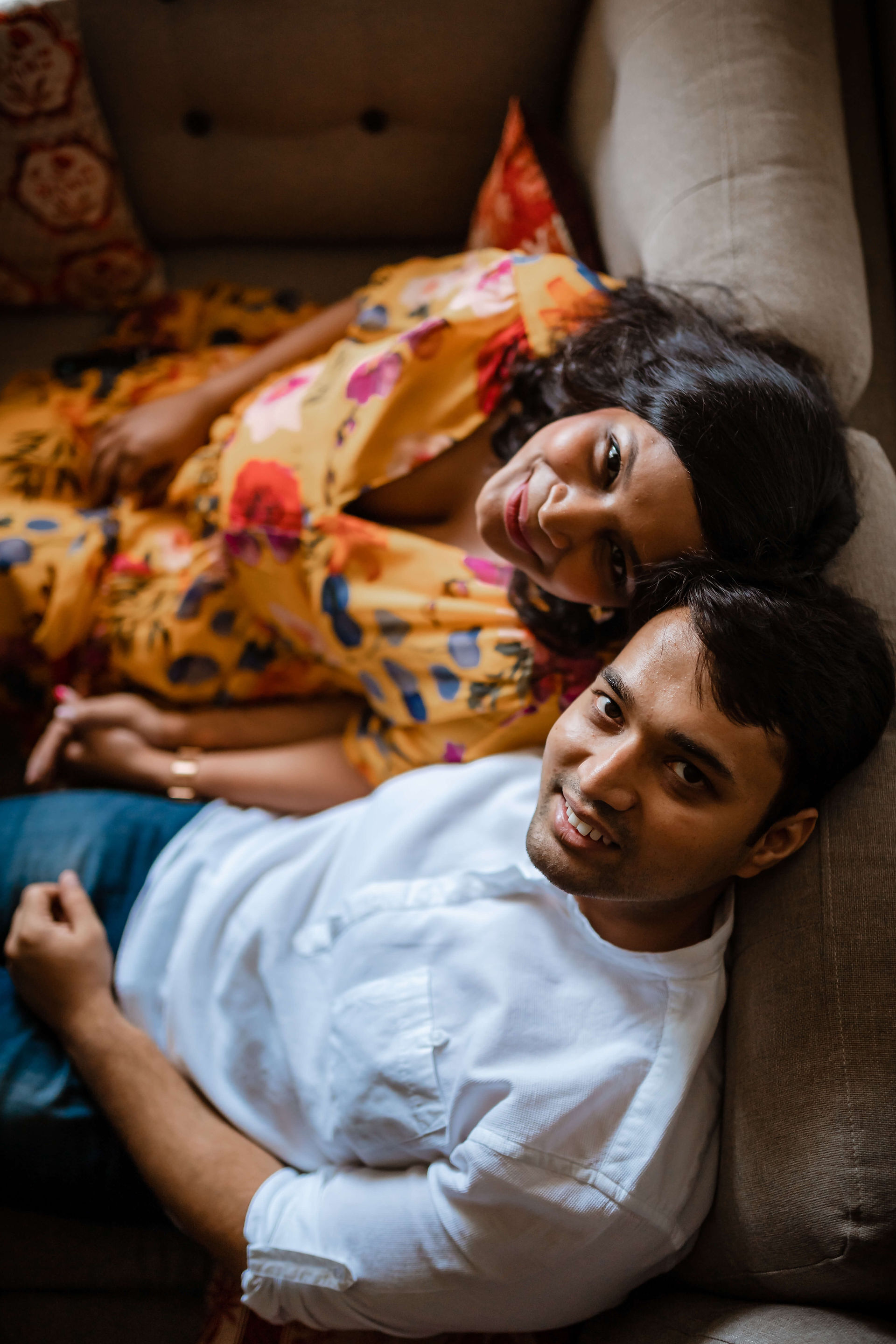 couple on sofa chilling