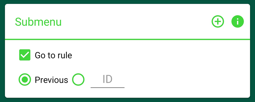 Submenu Go to rule > Previous option in AutoResponder