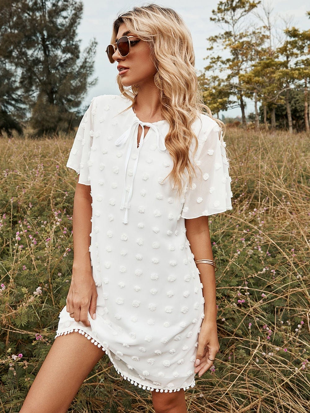 Pom Pom Short Dress