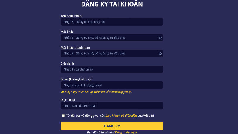 Đăng Ký Wibo88 – Cách Thức Đăng Ký Chi Tiết Cho Bạn