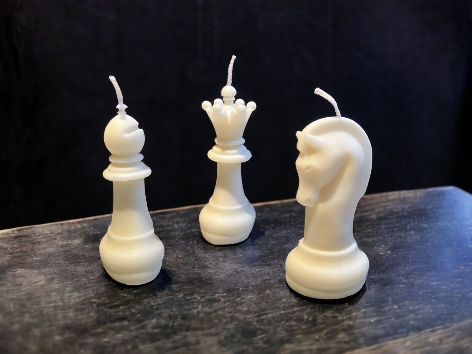 Handgemachte Kerze in Form von Schachfiguren