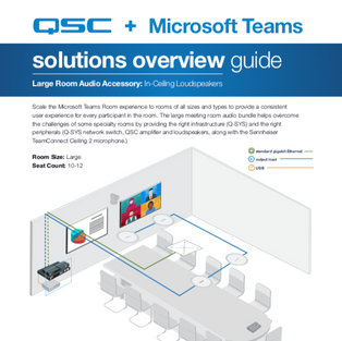 QSC + Microsoft Teams Solutions Overview Guide for Large Room Audio Accessory In-Ceiling Loudspeaker