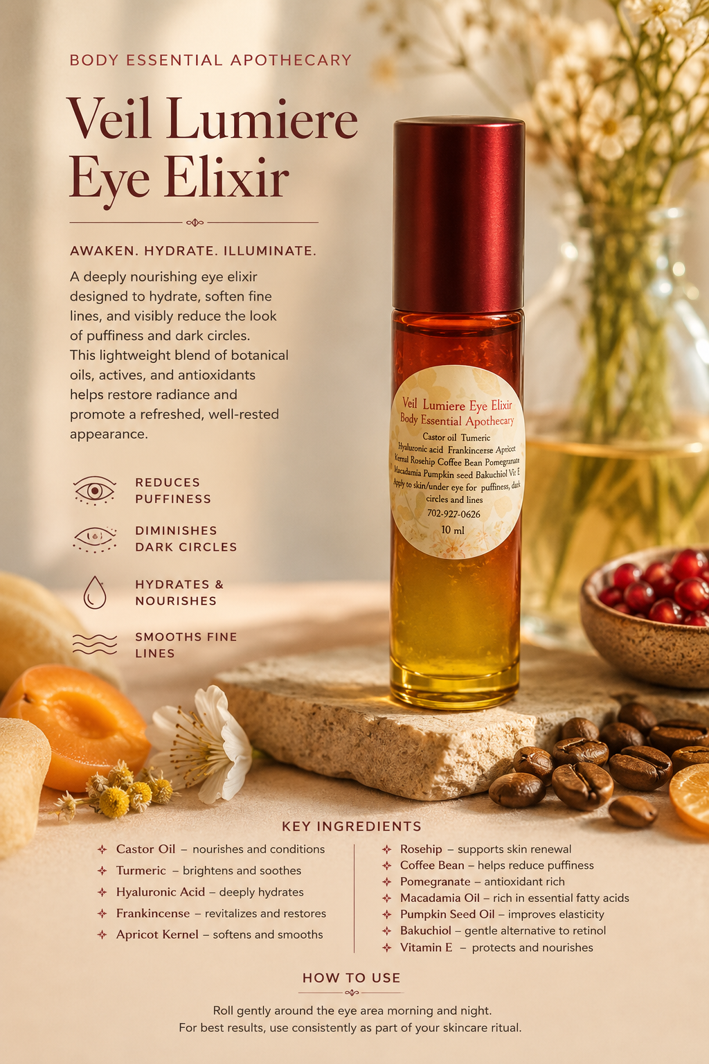 Veil Lumiere Eye Elixir Awaken. Hydrate. Illuminate.