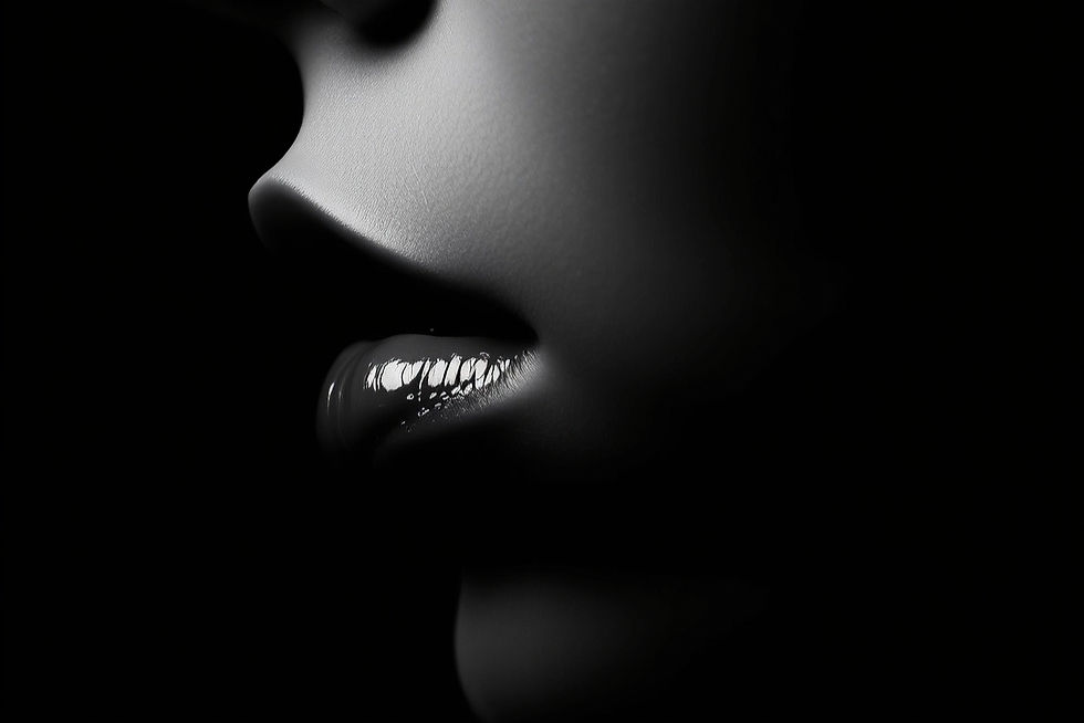 monochrome black & white dark background symbolizes focus art creativity close-up lips sid