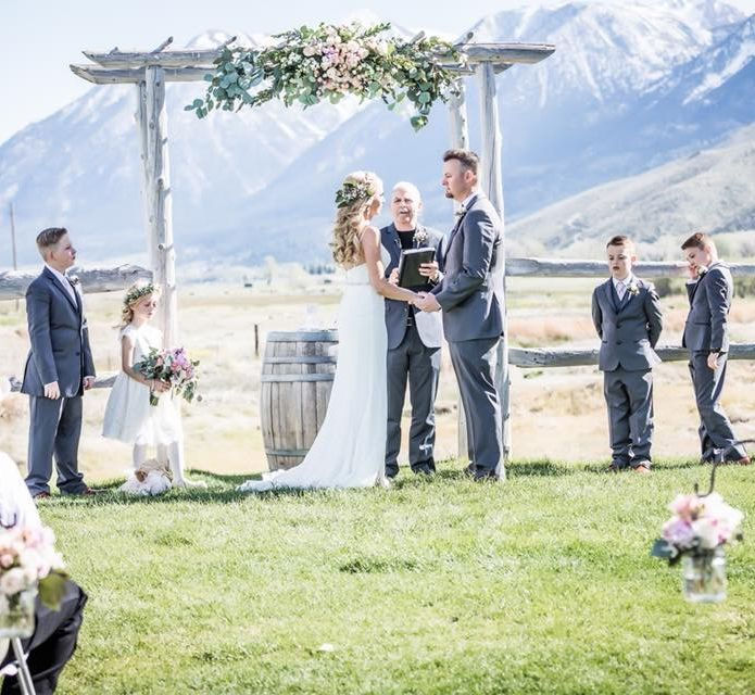 April and David's wedding with with all four children as part of the occasion