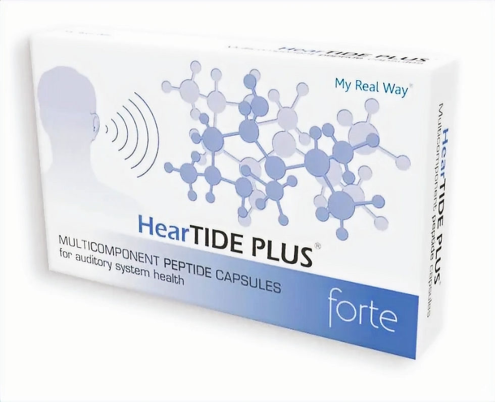 Maisto papildas klausos organams   HearTIDE PLUS Forte  su peptidais