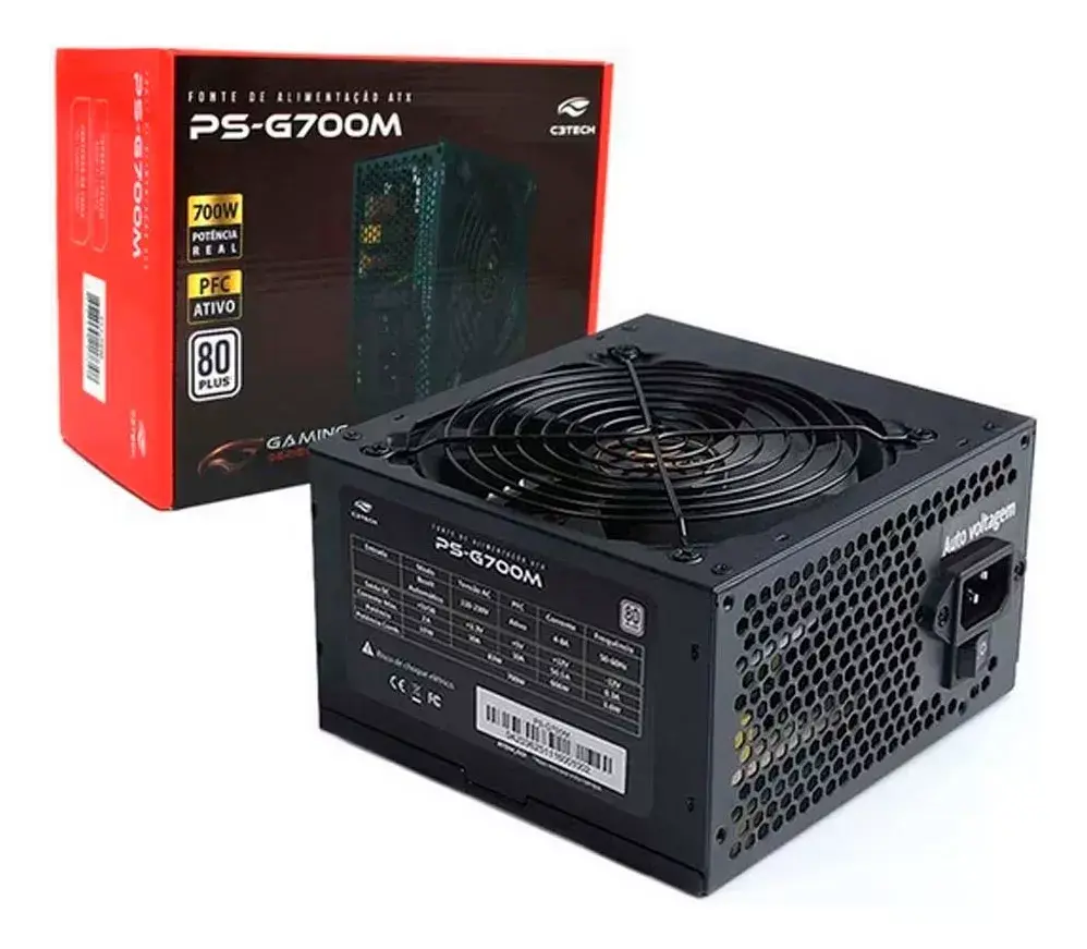 Fonte Game ATX 700W PS-G700M 80+ White C3Tech