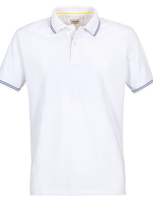 Toio Bay polo pique white shown as a yacht crew uniform product image.