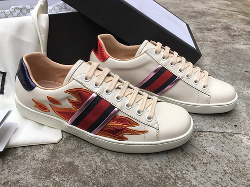 ace sneaker with flames