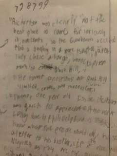 Image of same childs handwriting during a PANS Flare