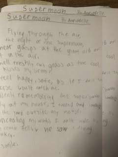 Image of Childs writing before PANS flare 