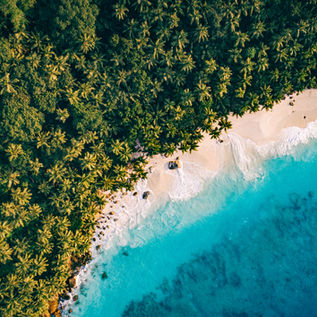 View of beach on Fregate Island