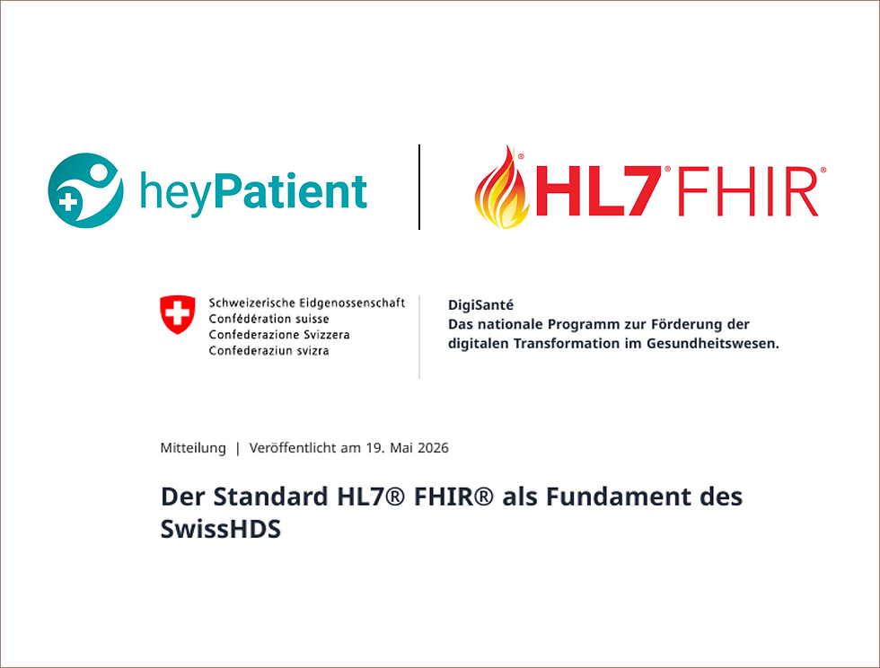 Switzerland is adopting HL7 FHIR. heyPatient has done so from day one