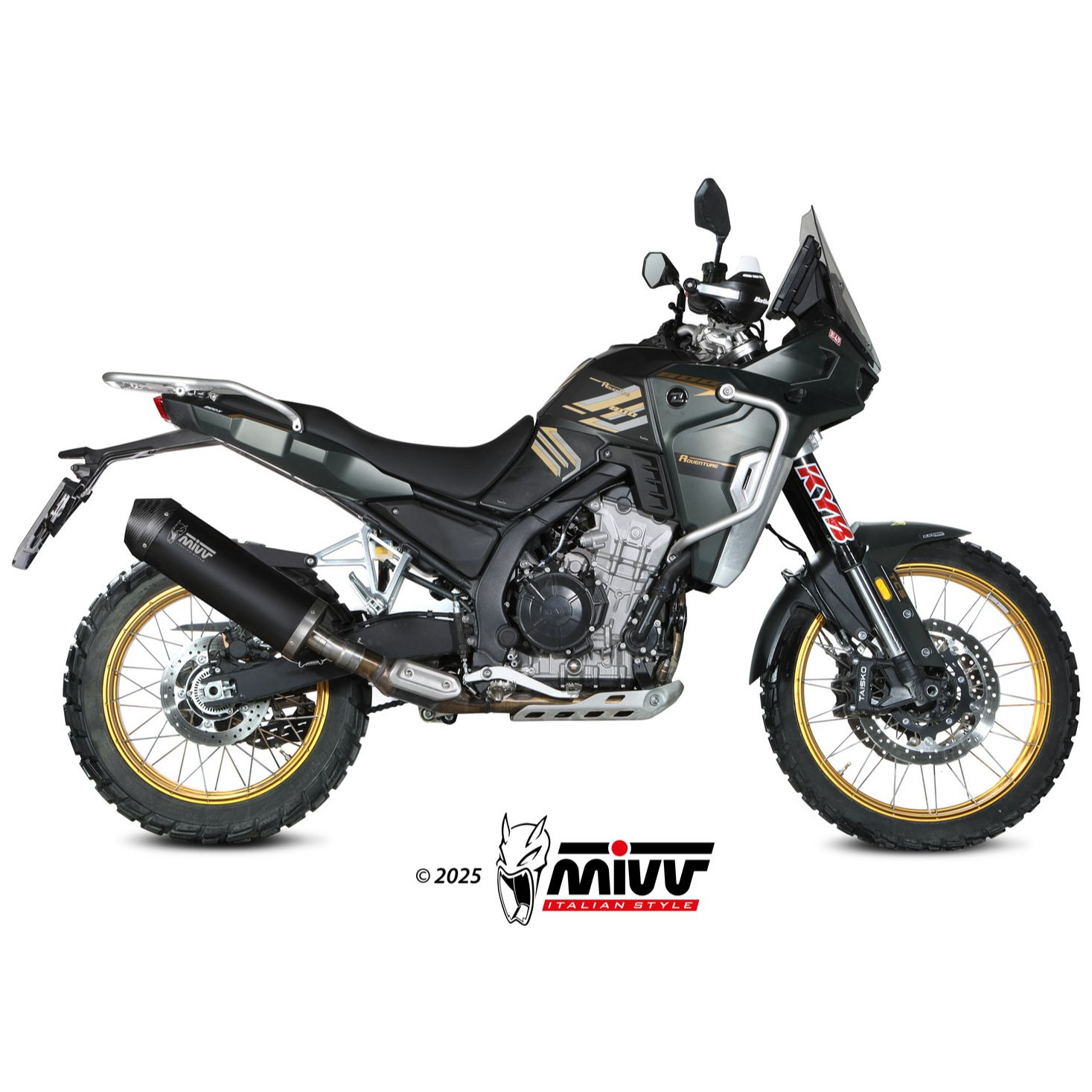 Silencieux Oval Noir Kove 800 X - MIVV