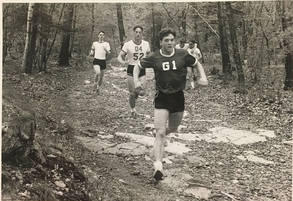 Me (G-1) running down the trail from Fort Putnam, 1981
