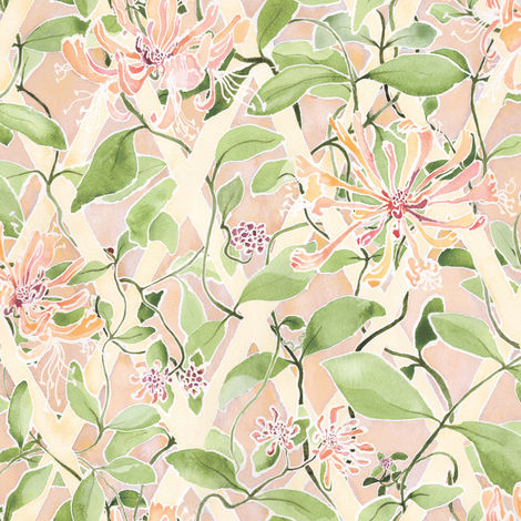 Honey Suckle on Peach 50X50 Liv Dahlstrand Halvförskjuten