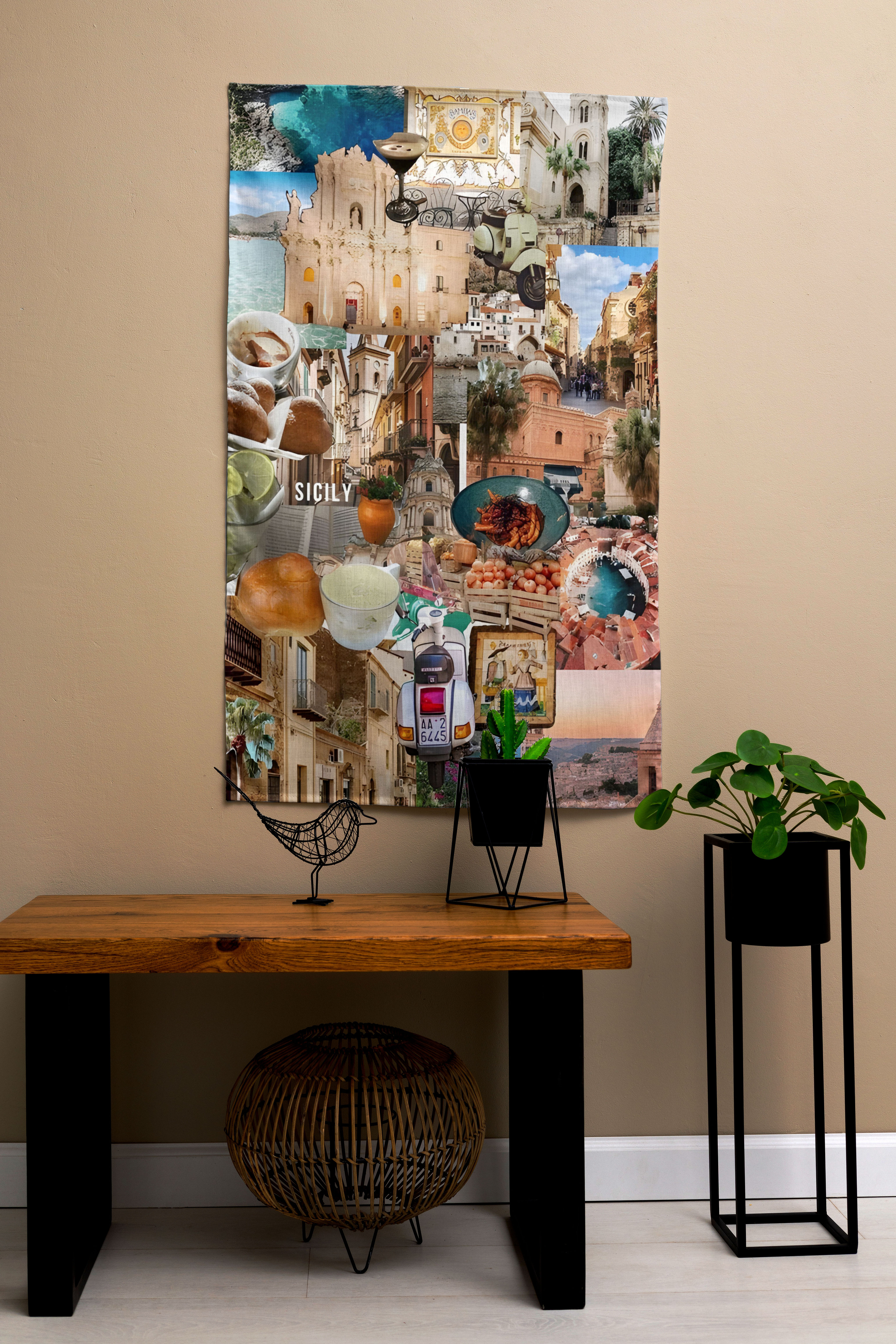 Kolaj Şehir Duvar Örtüsü Koleksiyonu - Sicilya