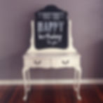 WHITE DESK WITH CHALKBOARD