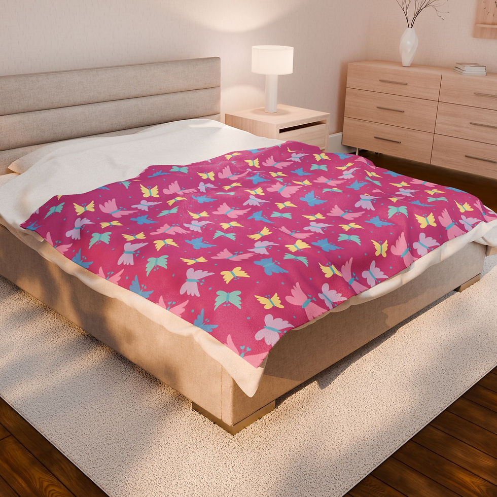 Thumbnail: Whimsy Wings Velveteen Plush Blanket